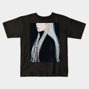 White Hair Vampire Kids T-Shirt